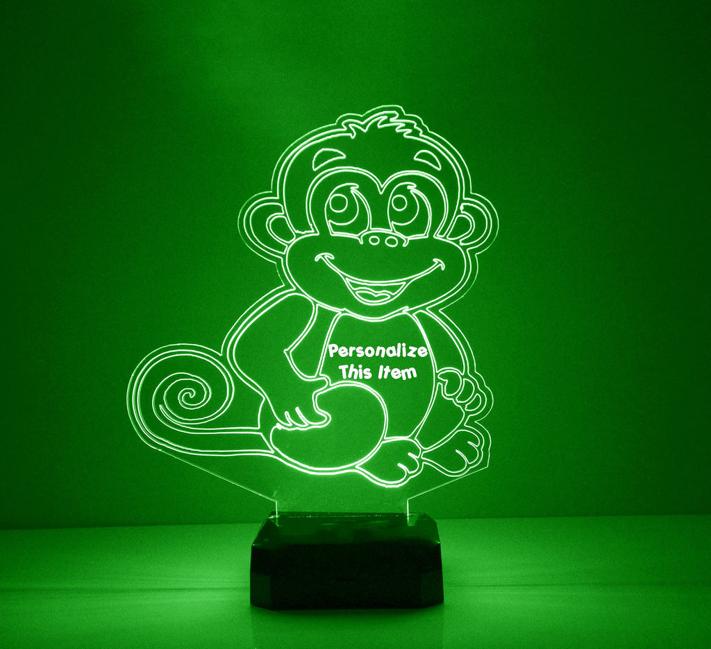 Handmade Cute Green Monkey Night Light Lamp - Mirrormagicgifts.com