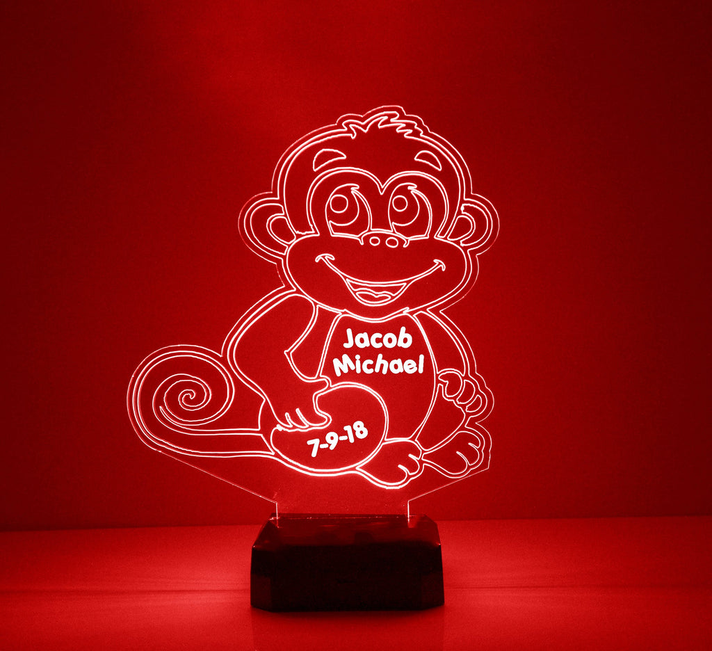 Handmade Cute Red Monkey Night Light Lamp - Mirrormagicgifts.com