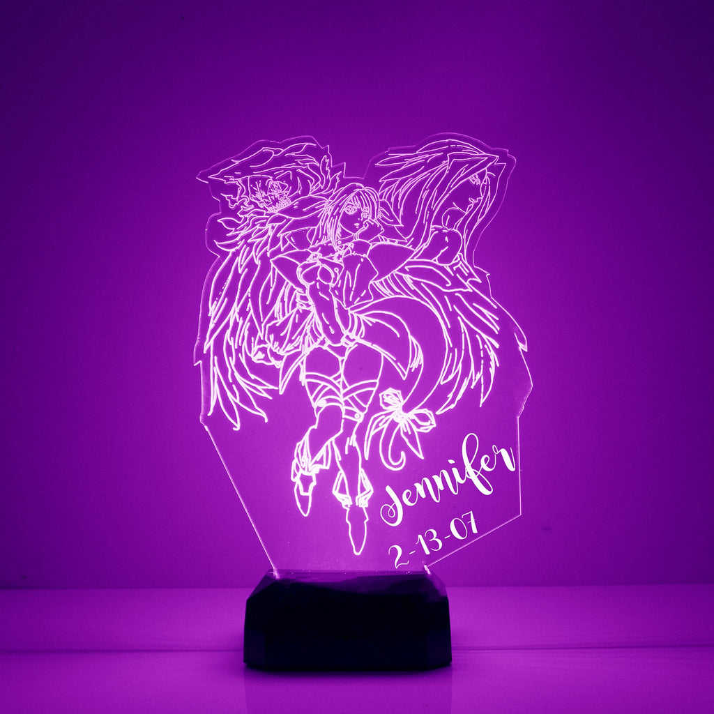 Purple Anime Fairy/Angel LED Night Lamp - Mirrormagicgifts.com