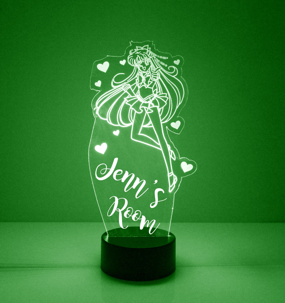 Green Anime Personalized LED Night Lamp With Remote Control - Mirrormagicgifts.com
