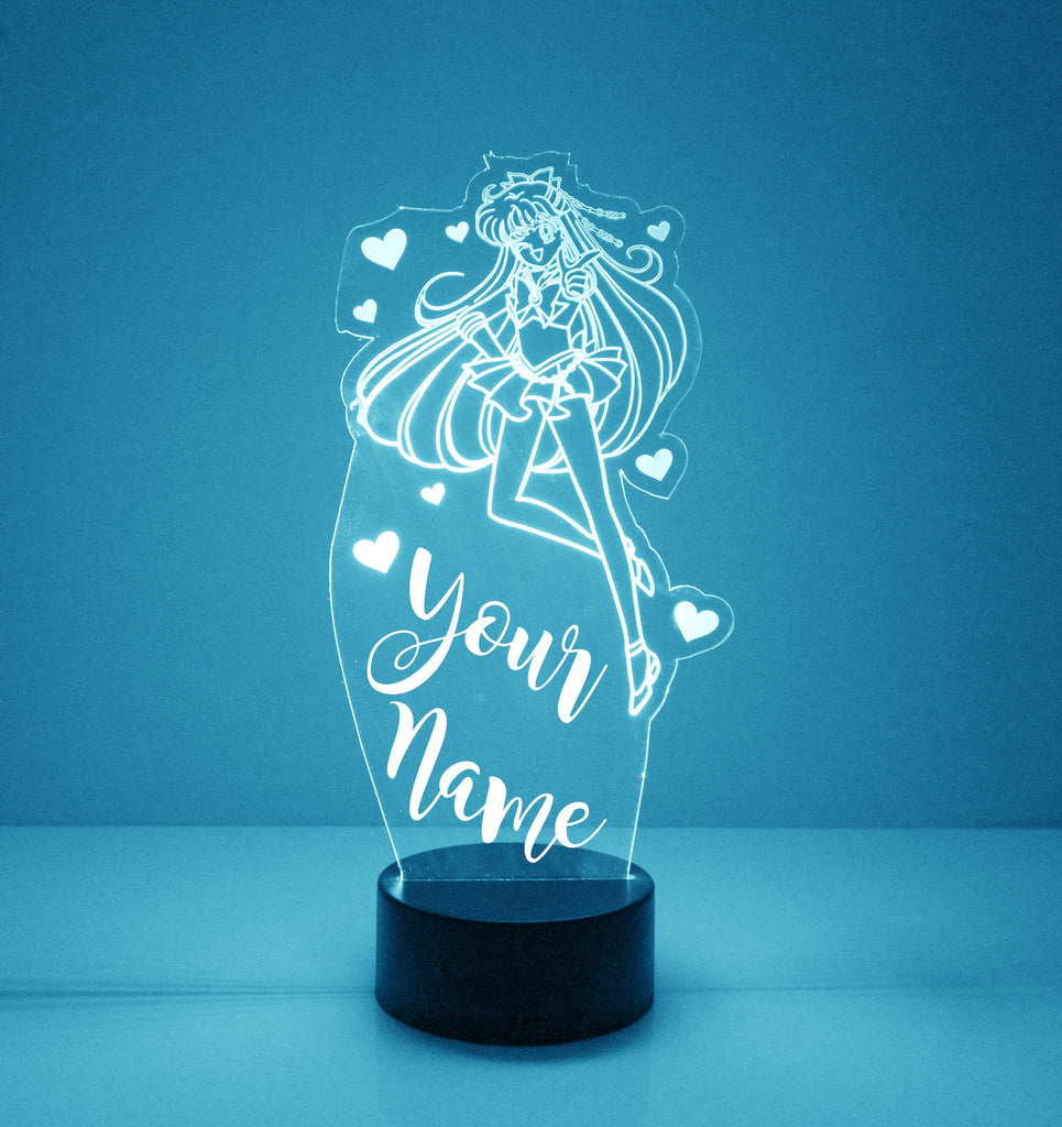 Lite Blue Anime Personalized LED Night Lamp With Remote Control - Mirrormagicgifts.com