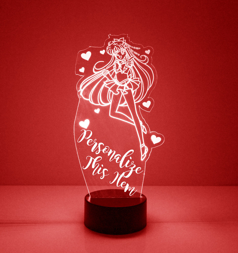 Red Anime Personalized LED Night Lamp With Remote Control - Mirrormagicgifts.com