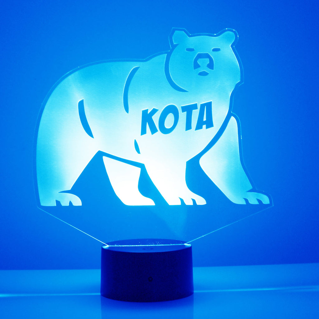 Light Blue Bear LED Night Light Lamp - Mirrormagicgifts.com