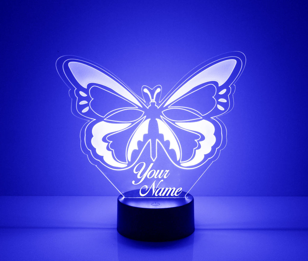 Butteryfly Blue LED Night Light Lamp - Mirrormagicgifts.com