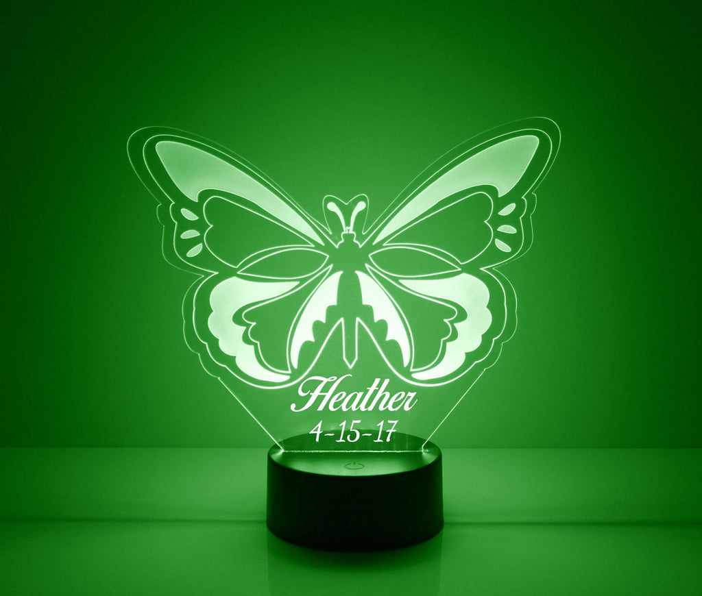Butteryfly Green LED Night Light Lamp - Mirrormagicgifts.com