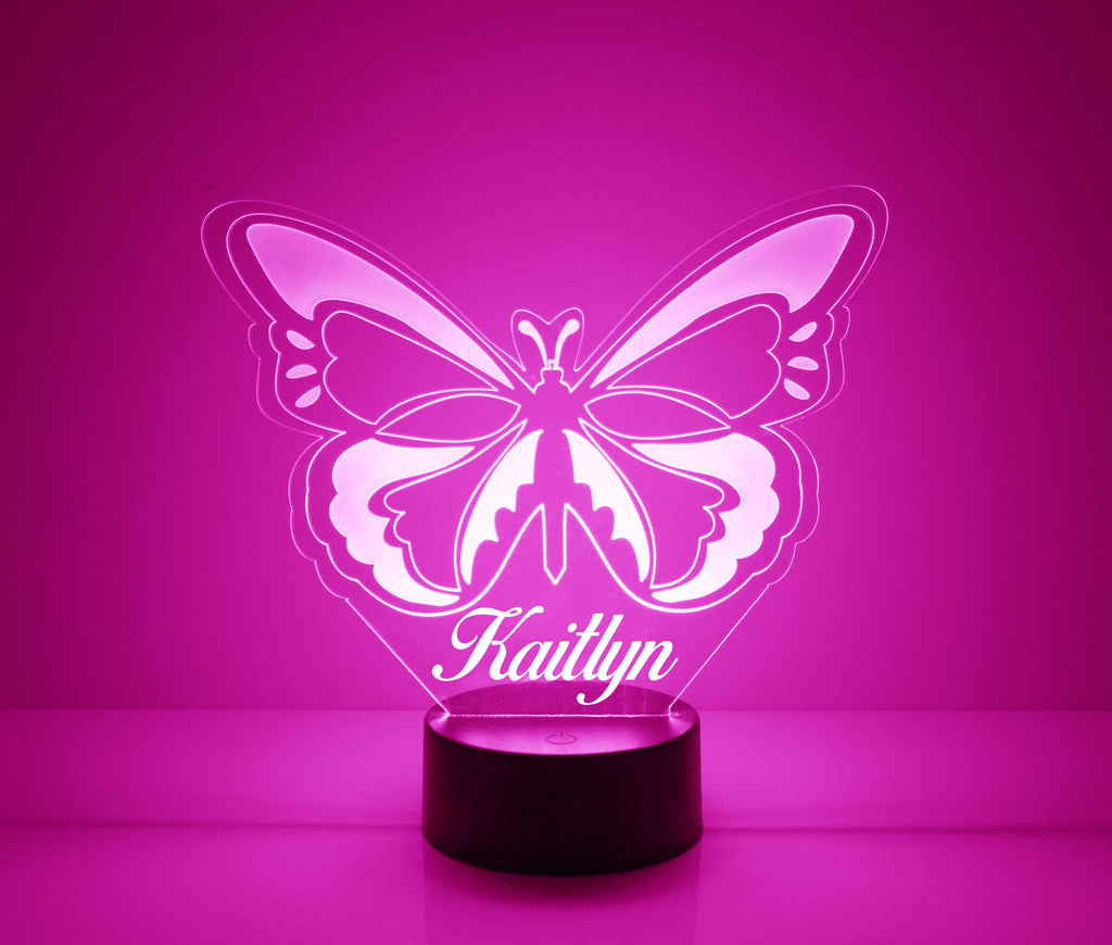 Butteryfly Pink LED Night Light Lamp - Mirrormagicgifts.com