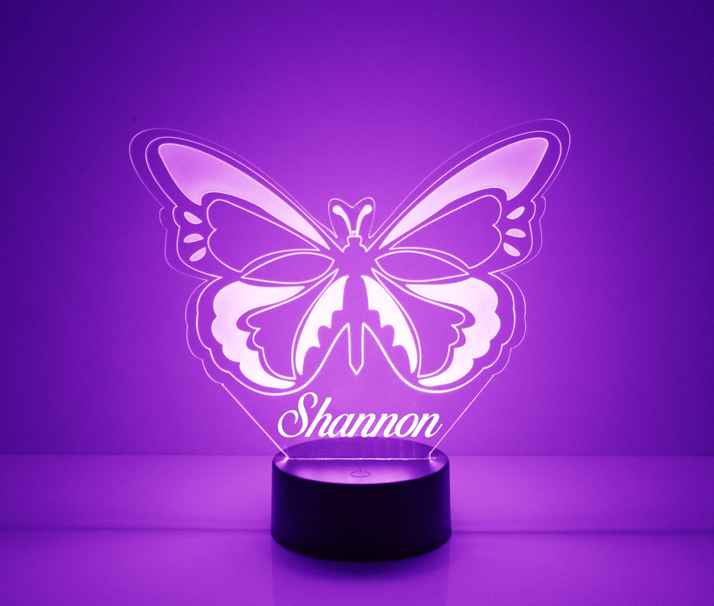 Butteryfly Purple LED Night Light Lamp - Mirrormagicgifts.com