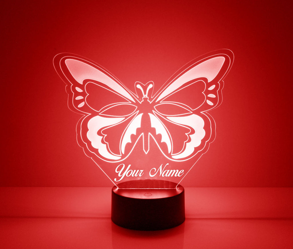 Butteryfly Red LED Night Light Lamp - Mirrormagicgifts.com