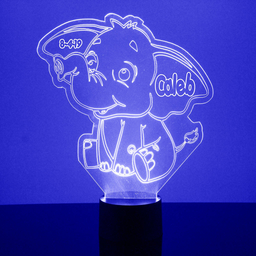 Baby Elephant Navy Blue LED Night Light Lamp- Mirrormagicgifts.com
