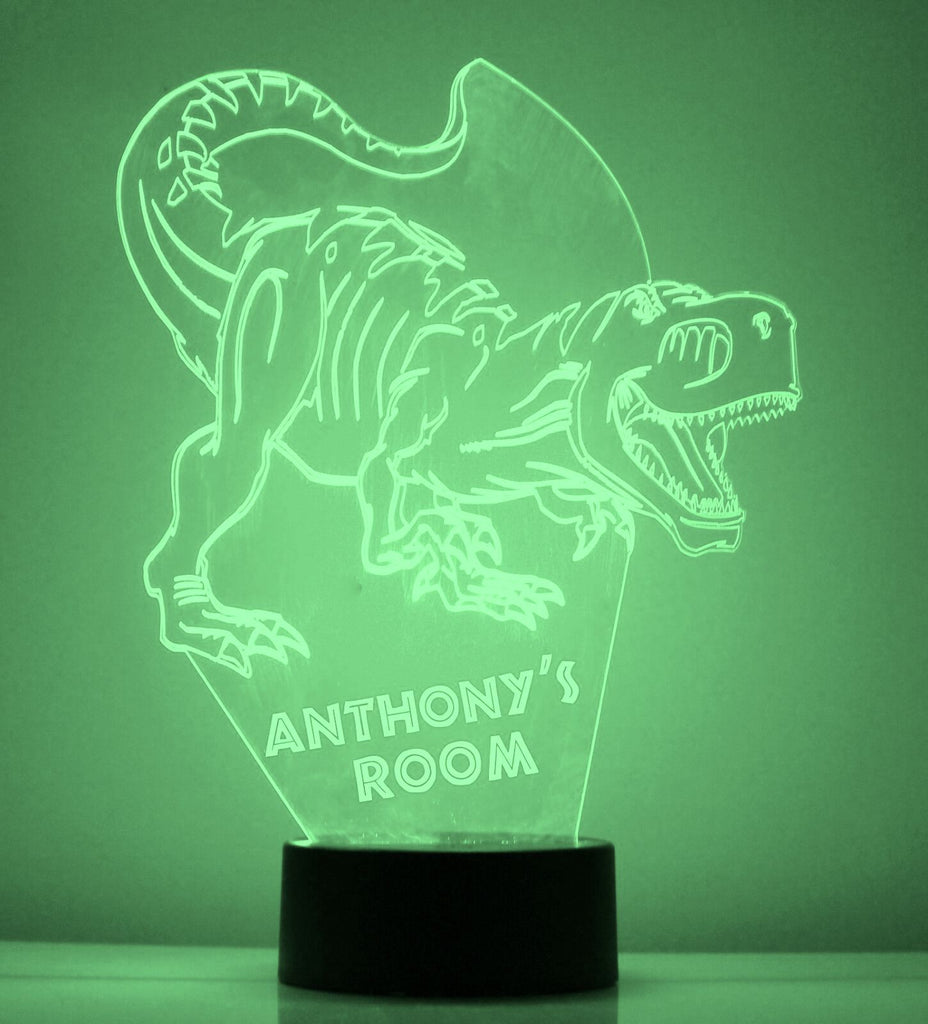 Dinosaur Green Acrylic LED Night Light Lamp - Mirrormagicgifts.com