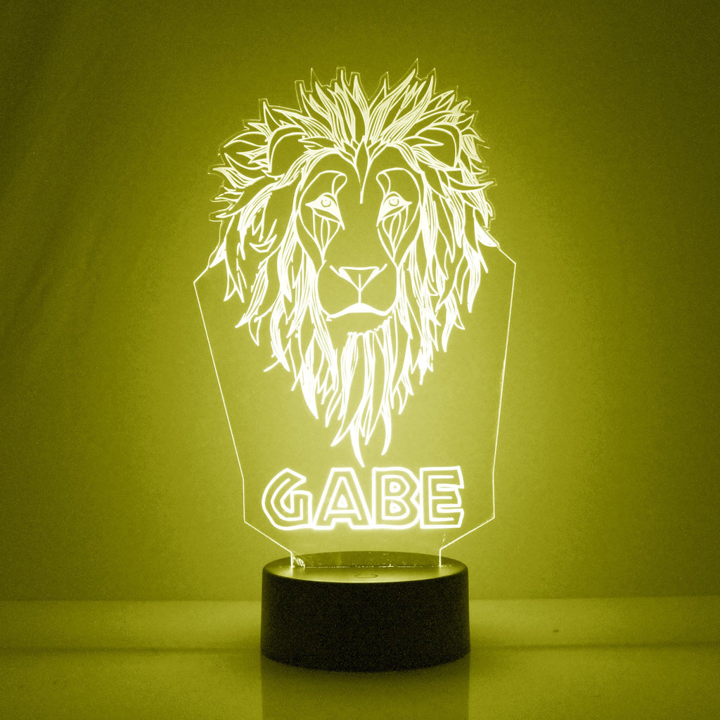 Lion Yellow LED Night Light Lamp - Mirrormagicgifts.com