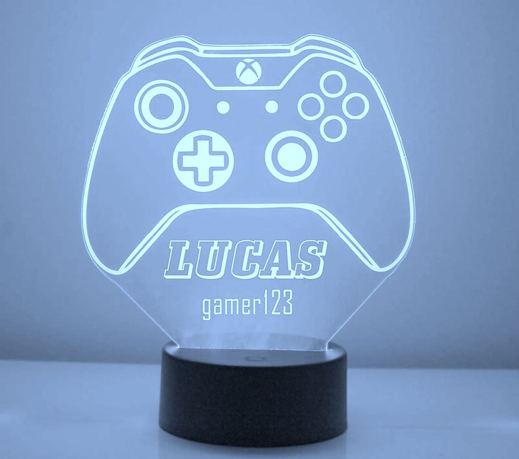 Light Blue Xbox Video Game Controller Night Light - Mirrormagicgifts.com
