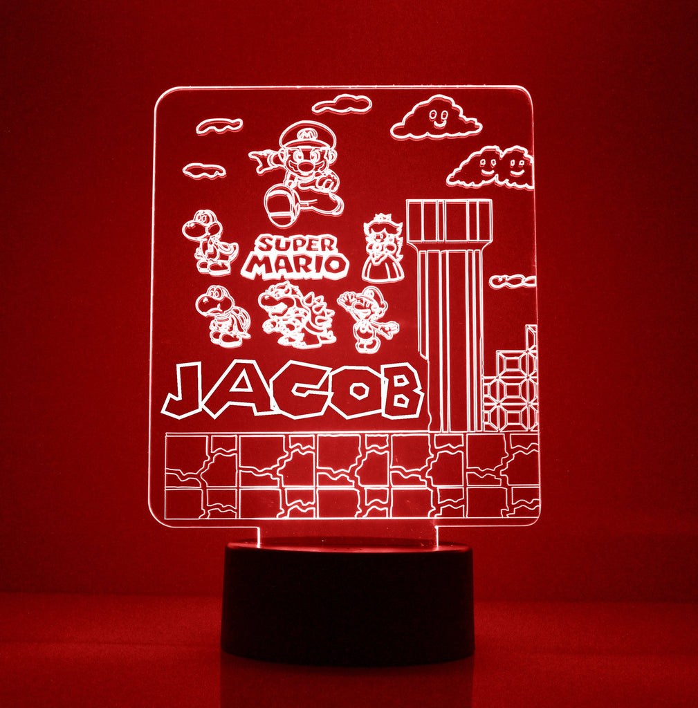 Mario Red Classic Arcade Game multi colored LED light - Mirrormagicgifts.com