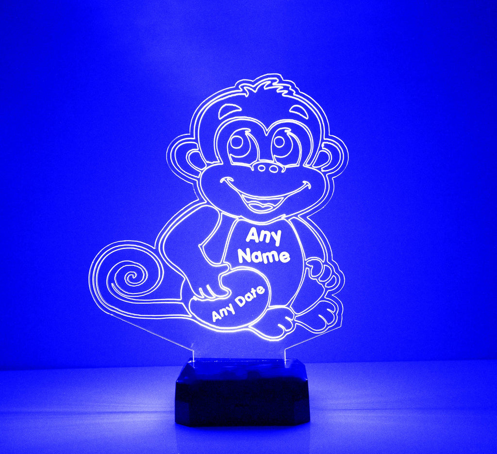 Handmade Cute Blue Monkey Night Light Lamp - Mirrormagicgifts.com