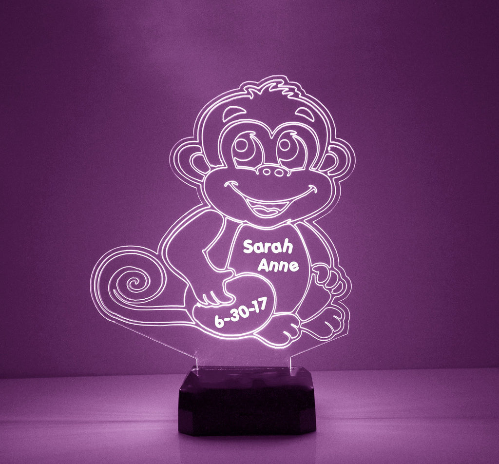 Handmade Cute Purple Monkey Night Light Lamp - Mirrormagicgifts.com