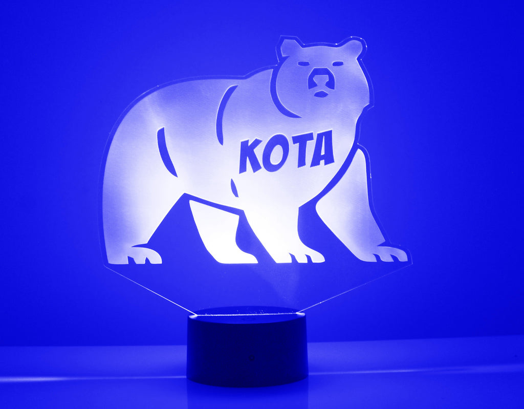 Navy Blue Bear LED Night Light Lamp - Mirrormagicgifts.com