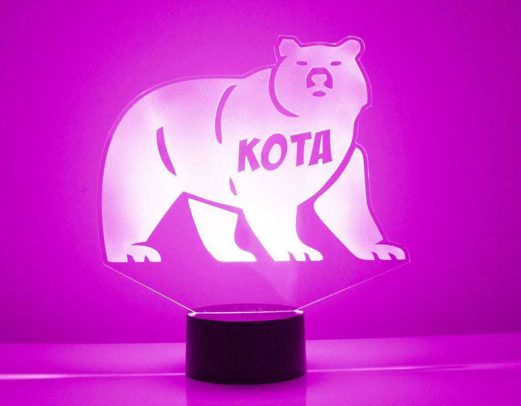 Pink Bear LED Night Light Lamp - Mirrormagicgifts.com