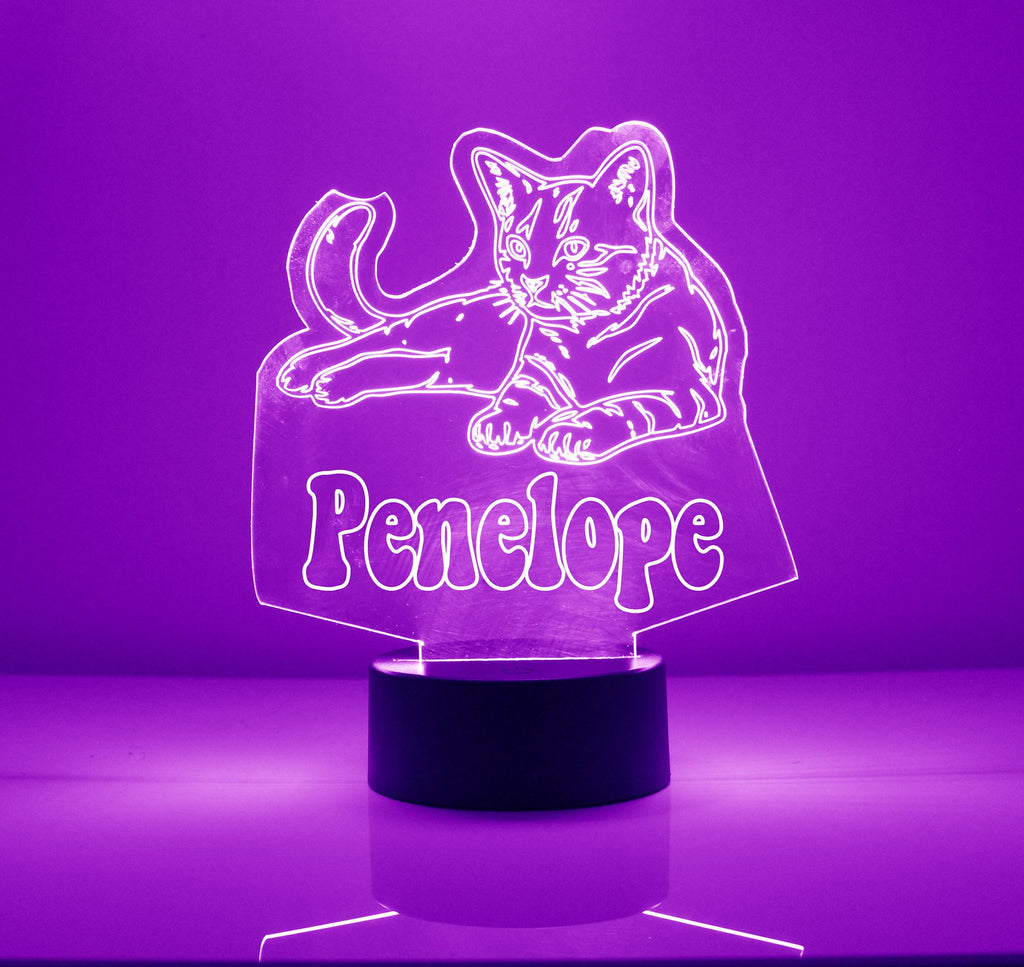 purple cat night light LED