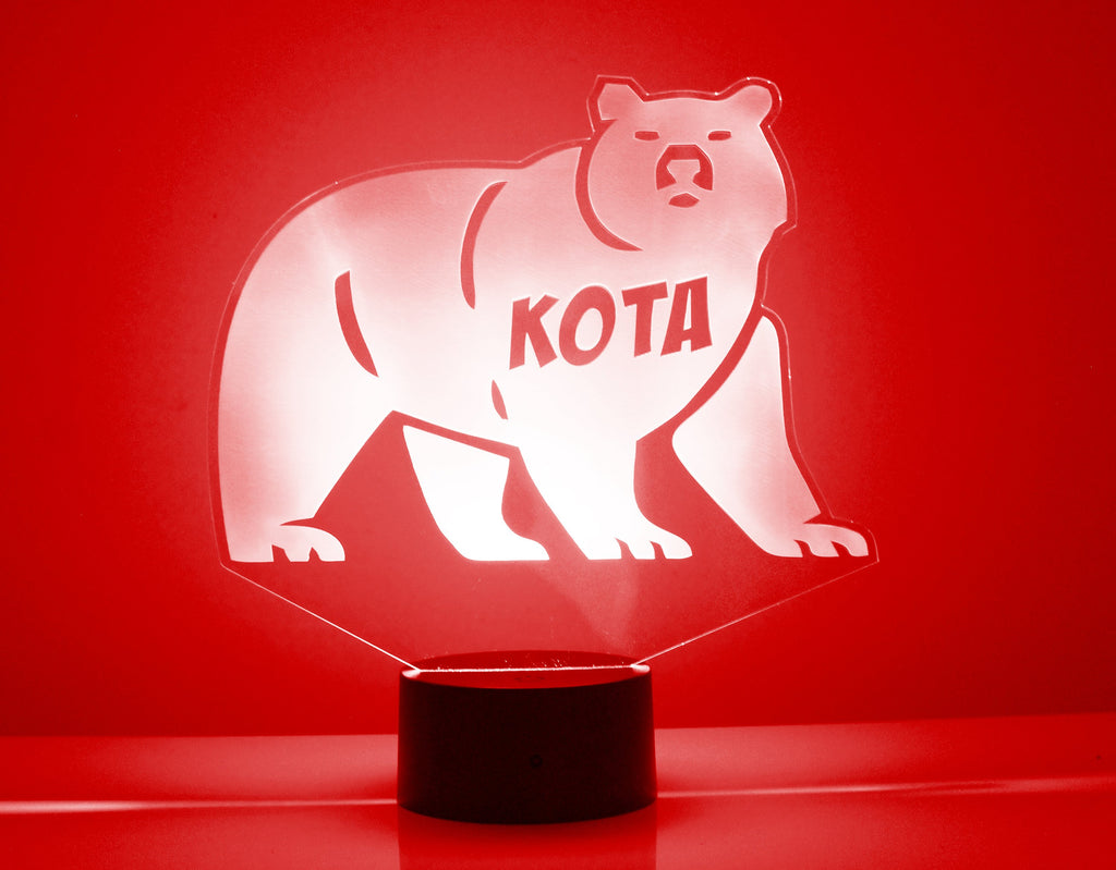 Red Bear LED Night Light Lamp - Mirrormagicgifts.com