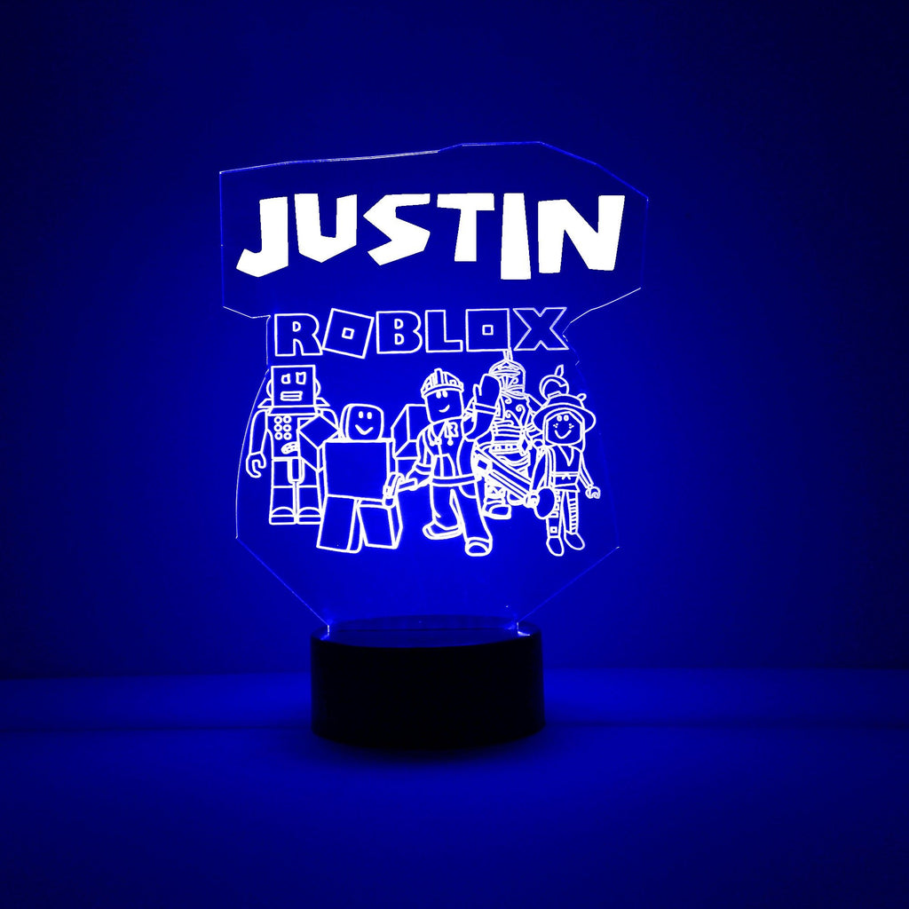 Roblox Blue Video Game LED Night Light Lamp with Remote Control - Mirrormagicgifts.com