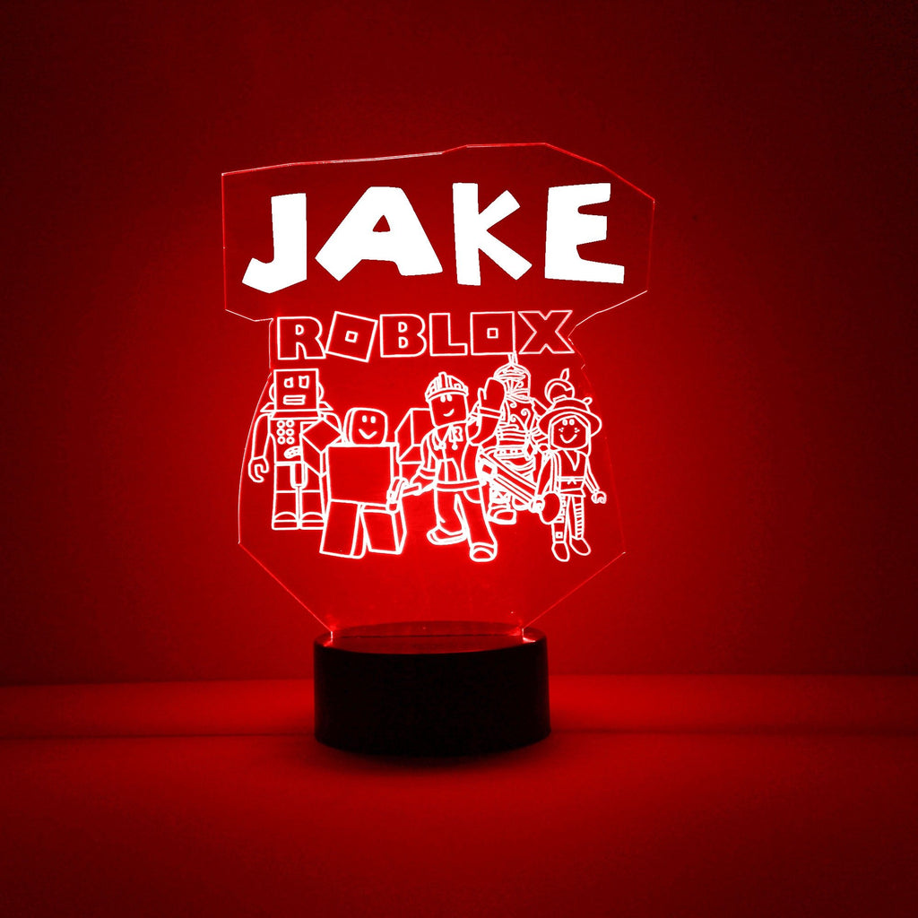 Roblox Red Video Game LED Night Light Lamp with Remote Control - Mirrormagicgifts.com