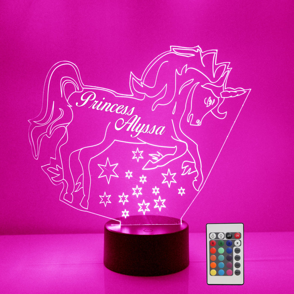 Unicorn Pink LED Night Light Lamp - Mirrormagicgifts.com
