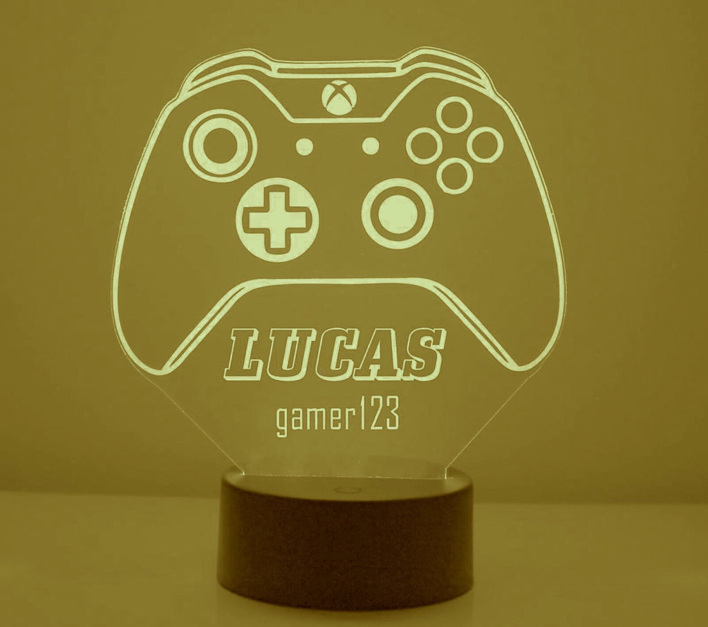 Yellow Xbox Video Game Controller Night Light - Mirrormagicgifts.com